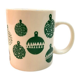 Starbucks Coffee Tea Mug White Holiday Christmas Green Ornament Design 12 fl oz